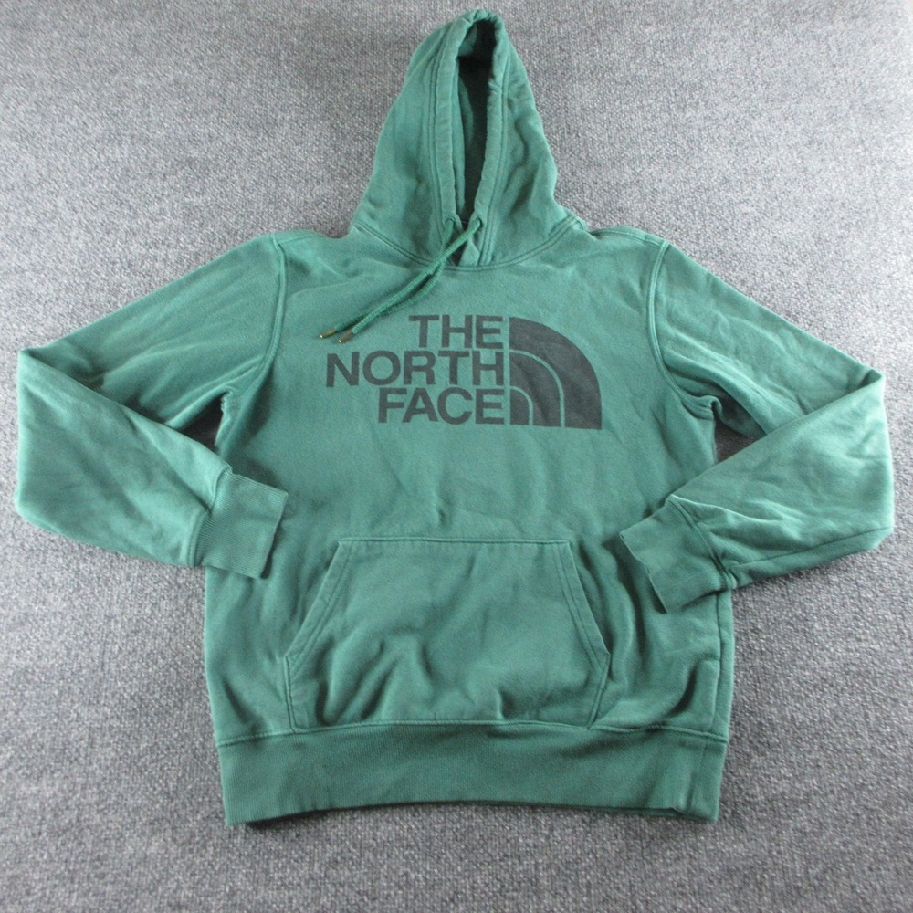 The North Face Hoodie Mens S Green Fleece Pullover Kangaroo Pocket‎ Sweatshirt